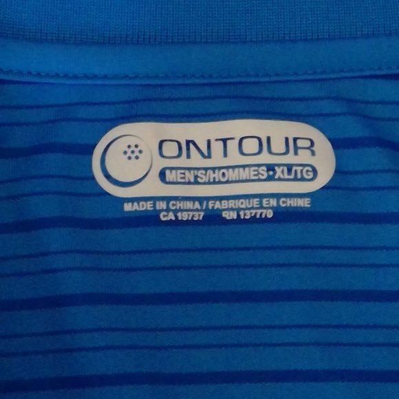 On Tour XL Royal Blue Golf Polo Shirt - Picture 4 of 6